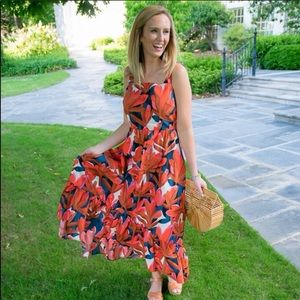 Who What Wear Red Floral Maxi Dress